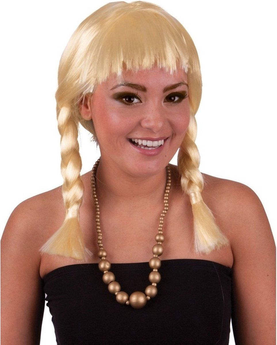 Funny Fashion Oktoberfest Blonde Heidi Wig with Short Braids