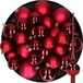 Kerstversiering boules de Noël en plastique avec étoile de sapin en verre rouge foncé 6-8-10 cm lot de 45x pièces - Décoration de sapin de Noël