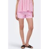 ONLY regular waist gestreepte casual short roze