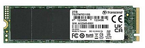 Transcend 115S 250 GB NVMe/PCIe M.2 SSD 2280 harde schijf PCIe NVMe 3.0 x4 Retail TS250GMTE115S