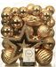 Boules de Noël set - 55x pièces incl. étoile sommet - or - plastique