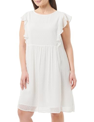 DreiMaster Vintage Dames midi-jurk met ruches - Wolwit - M