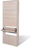 vidaXL Schoenenkast hout met 5 opbergvakken eiken-look