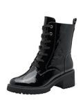 Marco Tozzi Dames Veterboot - 26237-018 Zwart Lak - Maat 40