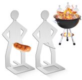 Grill à saucisses Support de grill à saucisses Acier inoxydable Lot de 2