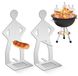 Grill à saucisses Support de grill à saucisses Acier inoxydable Lot de 2