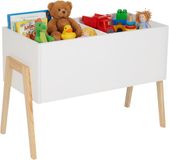 Merkloos Relaxdays Speelgoedkist - 2 vakken - 45x60x30 cm - wit