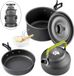 Markenlos Qtiwe Camping Servies Set, Outdoor Kookgerei Potten, 10-Delig Opvouwbaar Camping Servies voor Wandelen, Picknick, BBQ, FDA Gecertificeerd