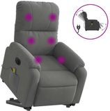 vidaXL Sta-op-massagestoel elektrisch microvezelstof donkergrijs