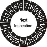 Merkloos / Sans marque Keuringsstickers Next Inspection 2027 | 50 stuks, Ø 35 mm | Buiten Zwart