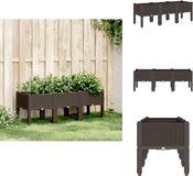 vidaXL Plantenbak met poten 120x40x42 cm polypropeen bruin