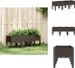 vidaXL Plantenbak met poten 120x40x42 cm polypropeen bruin