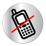 Symbol DS302 Zelfklevende aluminium schijf D 80 mm Verboden telefoon