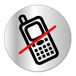 Symbol DS302 Zelfklevende aluminium schijf D 80 mm Verboden telefoon