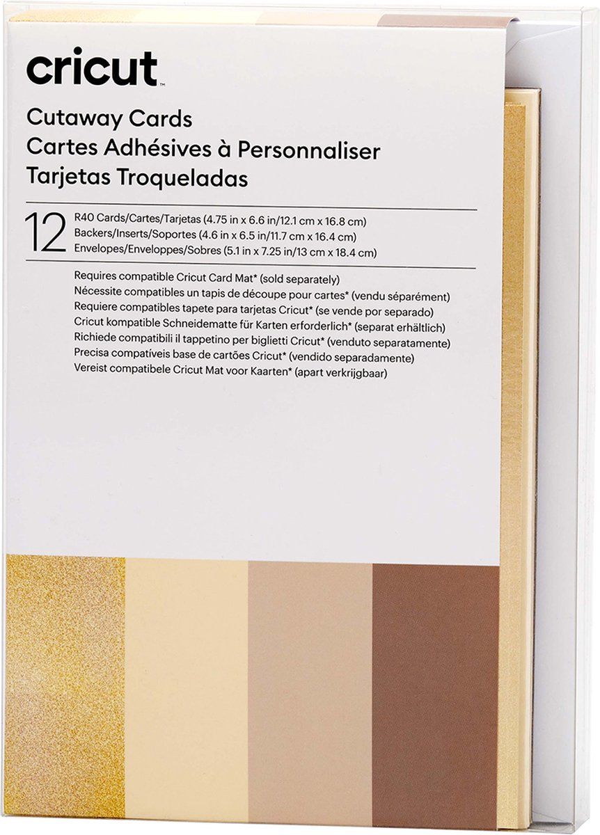 CRICUT Cut-Away Cards Neutrals R40 (12,1 cm x 16,8 cm) 12-pack
