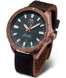 Vostok-Europe Mod. NH35A-320O507 - Heren Polshorloge - Brons Kast - Bruin Lederen Band - Grijs Wijzerplaat - 20 ATM