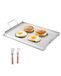 VEVOR Universele roestvrijstalen barbecue, rechthoekig, 585 x 365 mm, met plat oppervlak, gasgrill, draagbaar, familie-keukengerei met handvat, zilver