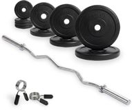VirtuFit Rubberen Halterset - EZ Curlstang - Veerclip - 30 mm - 25 kg
