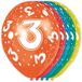 Folat Ballon 3 jaar Multi 5 stuks