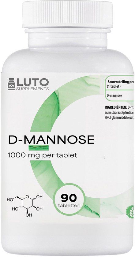 LUTO Supplements D-mannose tabletten - Hoog gedoseerd - 1000 mg per tablet - 90 porties per verpakking