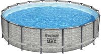 BESTWAY Steel Pro Max™ bovengronds zwembad - Grijs steenpatroon, 549 x 122 cm