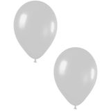 Merkloos / Sans marque Haza-Witbaard Feest ballonnen - zilver - 50 stuks - 30 cm