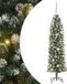 vidaXL Kunstmatige slanke kerstboom Groen en Wit 150 cm
