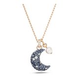 Swarovski Luna hanger, Crystal Pearl, Maan, Meerkleurig, Roségoudkleurige toplaag