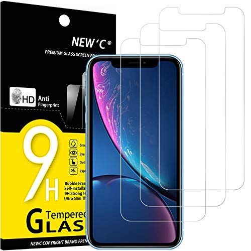 NEW'C 3 Stuks, Screen Protector voor iPhone 11, iPhone XR (6.1 Inch), Gehard Glass Schermbeschermer Film 0.33 mm ultra transparant, ultra resistent