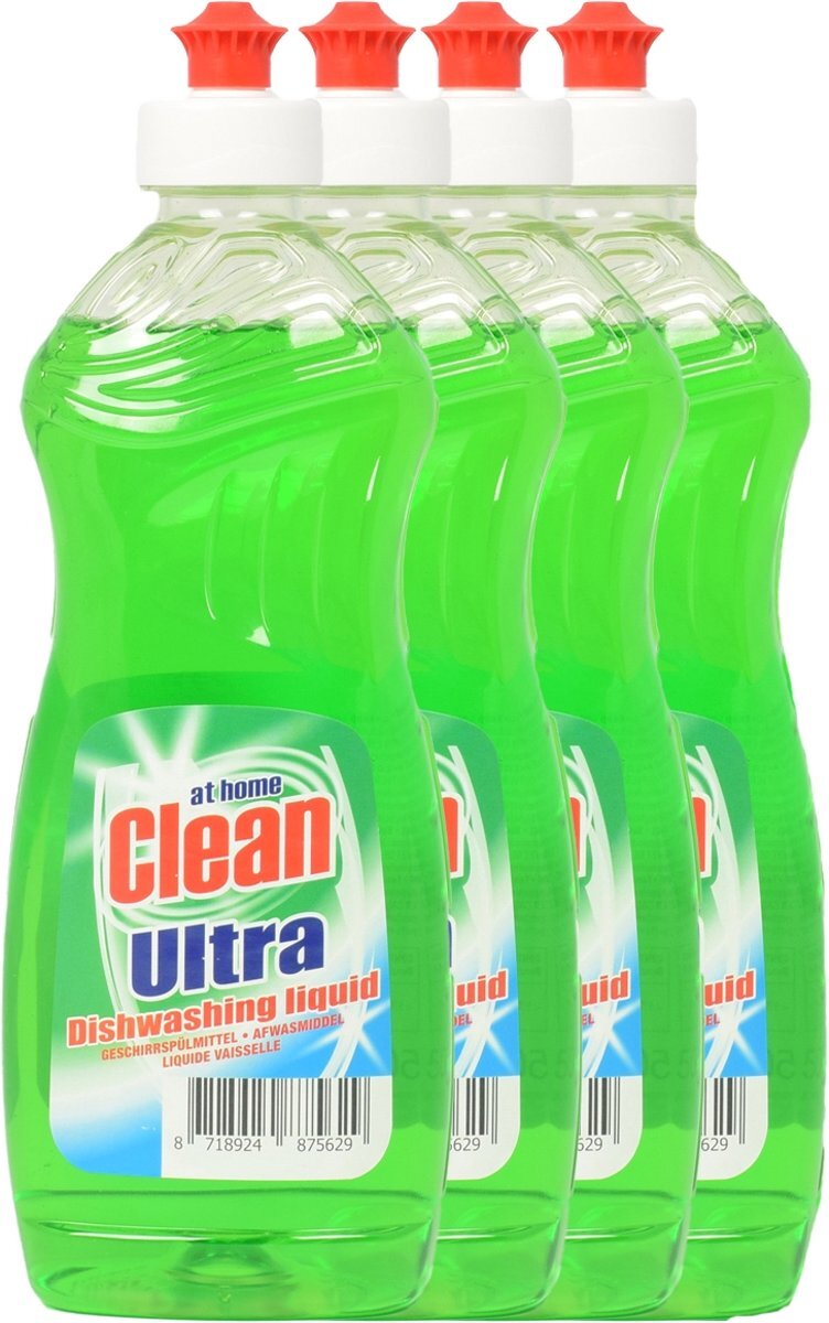 Clean At Home 4 x 500ml Afwasmiddel Regular - Voordeelverpakking