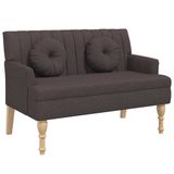 vidaXL Bankje met kussens 113x64,5x75,5 cm stof donkerbruin