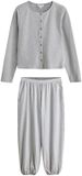 Next Dames Jersey Pyjama Lange Mouwen Knopen Ballonpijpen Grijs XXL