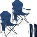 TRVLMORE Campingstoelen XXL - Opvouwbaar - 2-Pack - Blauw