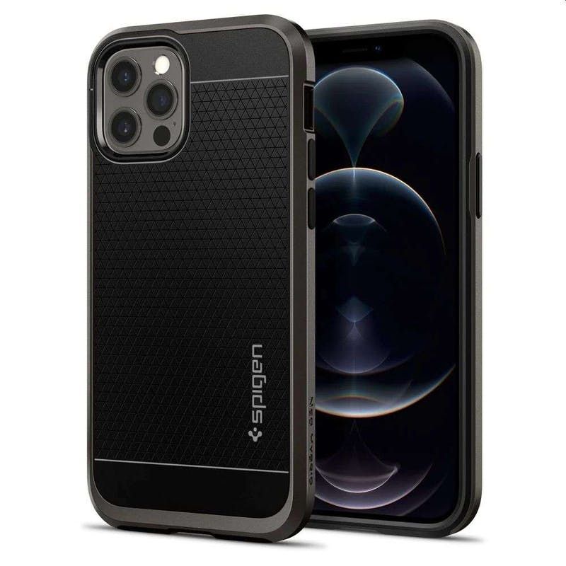 Spigen iPhone 12 (Pro) Neo Hybrid Gunmetal Case - 8809710756595
