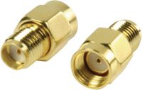 Nedis RP-SMA (m) - SMA (v) adapter - 50 Ohm - Goud