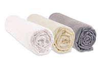 Set Easy dort Set van 3 hoeslakens, 70 x 140 cm, biologisch katoen, hazelnootwit
