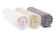 Set Easy dort Set van 3 hoeslakens, 70 x 140 cm, biologisch katoen, hazelnootwit