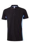 Velilla 105504 tweekleurig poloshirt, korte mouwen, zwart en hemelsblauw, maat XS