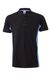 Velilla 105504 tweekleurig poloshirt, korte mouwen, zwart en hemelsblauw, maat XS