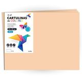 Cartulina m-office Cartulina de Colores, Cartulina Grande 50x65 cm de Colores Claros e Intensos, Cartulinas de Colores 180gr para Manualidades, Diseños Creativos y Proyectos de Arte (x50 hojas, vainilla)
