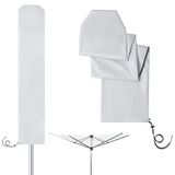 Cozary Afdekking voor wasrek, draaibaar, 16 x 16 x 165 cm, buitenafdekking, waterdicht en duurzaam, beschermhoes voor wasrek, grijs