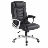 Monza Home® Bureaustoel Zwart – Ergonomische Bureau Stoel – PU Leder – Verstelbaar – 150kg Draagvermogen – Luxe Directiestoel