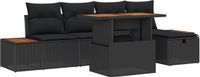 vidaXL Tuinbank Set Zwart Poly Rattan