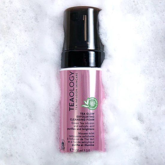 Teaology Tea Glow Exfoliating Cleansing Foam - 100 ml - Unisex - For Sensitive, Normal, Oily & Impure Skin - Cleansing Mousse