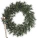Merkloos / Sans marque Kerstkrans 60 cm - groen - met messing zilveren hanger/ophanghaak - kerstversiering