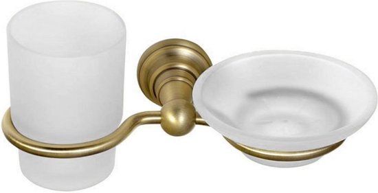 Sapho Diamond - Zeepbakje en glas, brons