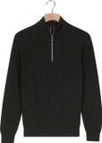 Baileys Heren Trui Ribgebreid Katoenen Pullover Donkergroen