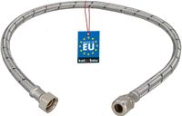 KOTARBAU® Flexibele Aansluitslang 3/8"x3/8" - Aansluitslang Armatuur 70 cm - Flexibele Kraanslang - Wartelmoer x Knelkoppeling - Sanitaire Aansluitslang - Gevlochten Roestvrijstalen Aansluitslang - Zilver