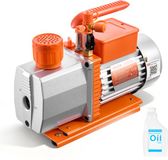 VEVOR Vacuümpomp, 7 Cfm 198 L/Min, 2-Traps, 550 W, Geschikt Voor R134a, R22, R410a, R1234yf & R32, 4-Polige Motor, Voor Het Onderhoud van Auto-Airconditioningsystemen En Het Ontgassen van Harsen, Incl. Olie