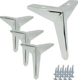 Ster Set de 4 pieds de meuble argenté - 15 cm